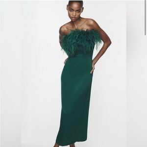 Zara Feather Satin Effect Dress